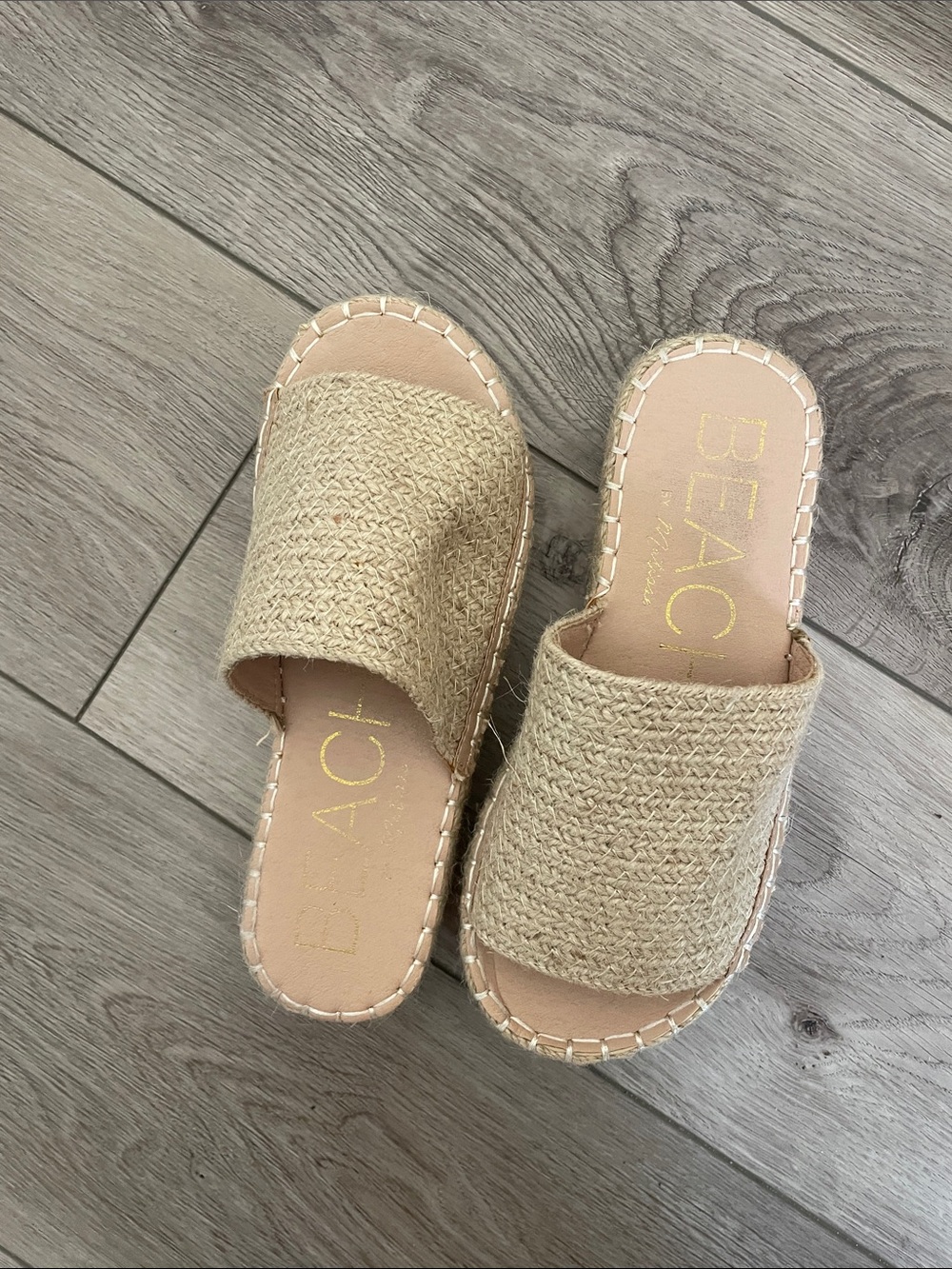 BEACH by Matisse Natural Woven Slide Sandals - Natural
